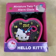 Hello Kitty clock retro twin pink & Black kids bell metal alarm clock F3