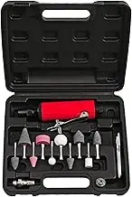 1/4'' Air Die Grinder Kit Straight Pneumatic 25000 RPM Rear Exhaust Polisher with 1/4''(6mm) and 1/8''(3mm) Collets for Gr g Polishing Deburr and More