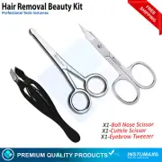 Professional Eyebrow Tweezers and Scissors For Men & Women Hair Removal Tool US
