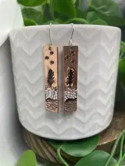 2” Earring Set Copper-tone Boho Hook Dangle Drop New Free Ship B5182