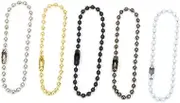 KALLORY Adjustable Long Bead Connector Clasp Keychain Tag Key Rings Metal Bead Steel Chain for DIY Crafting Thickness Golden Finish