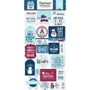 Echo Park MY FAVORITE WINTER 6"x 13" Chipboard Phrases, Snowman, Snowflakes