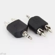50pcs 3.5mm Stereo Male to 2 RCA Male Plug Twin Phono Y Splitter Audio Adapter