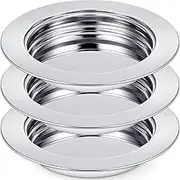 Zhehao 3 Pcs Communion Plates for Church Communion Bread Tray Plate Church Supplies Set Polished Stainless Steel Tray (Silver)