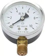 Y-60 Dial 60mm Pressure Gauge 0.06~60 Mpa Ordinary Pressure Gauge Water Pressure Gauge Low Pressure Barometer(0-4Mpa)