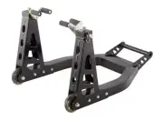 BikeTek aluminium heavy duty front paddock stand with under-fork adapters