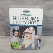 Gamago Totally Awesome Party Hats Eight Writable Paper Hats SEALED ~