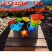 12 PIECE Baby Bath Toys Water Table Toys Stacking Beach Pool Rainbow Cups Boats