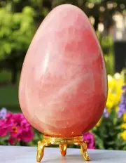 Large Rose Quartz Crystal Egg Handmade Crystal Home Office Decorative Egg