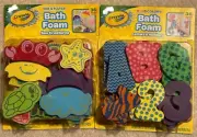 Crayola Mix & Match Bath Foam Tub Toy Sea Creatures, Letters & Numbers 72pc New