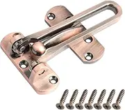 [SAISN] Door Reinforcement Lock Latch Swing Bar Lock for Home Security Front Door Locks for Kids Thicken Solid Aluminium Alloy (Red Patina)