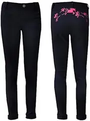 ジャクソン(Jacson) Jackson 584624 584624 Rider Half Seat/Knee Patch Riding Shorts Pull on Riding Breeches Black/Hot Pink 150 584624 [Parallel Import]