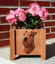 Airedale Terrier Wood Planter Box