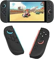 Pidynx Silicone Case Cover for Switch 2 Controllers - Skin-Friendly, Anti-Slip, Shockproof & Dust-Proof Protective Grip (0.06" Thin, Left & Right Pair, 45g) (Black)