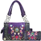 Zelris Berry Concho Western Turquoise Floral Concealed Carry Handbag Purse Set