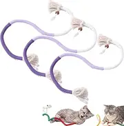 Celerys Pets Cat Chew Rope, Organic Cotton Chew Rope Toys for Cats, Cat Toy Self-Entertainment Artifact, for Teeth Cleaning, for Bored Indoor Cats (Purple)