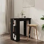 Generic Bar Table with Shelf Black 102x50x103.5 cm Engineered Wood,Furniture,Tables,Kitchen & Dining Room Tables