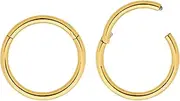 [365 Sleepers] 2PCS 18G Titanium Implant Grade 6mm - 13mm Hinged Hoop Segment Lip Nose Ring Septum Helix Tragus Unisex Sleeper Earrings