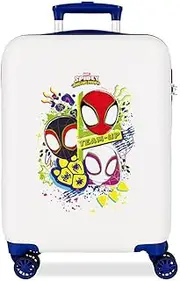 [Disney] Joumma Marvel Team Spidey Cabin Suitcase White 38 x 55 x 20 cm Rigid 2 kg Combination Lock Side ABS 2 kg 35L Hand Luggage, White, One Size, Cabin Suitcase