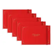 Eternity Ninety Flat Book 100% Cotton 6"" x 4"" (Landscape - Stitch Bound) Red
