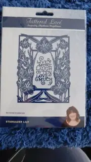 STARGAZER LILY DIE 426968 Tattered Lace - Framed LILY with SENTIMENT