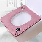 GLBMLMTHZP Handle Zipper Toilet Seat Case Square Bathroom Toilet Seat Cover Creative Closestool Case Plush Sitting Cover for Bath Toilet Toilet Seat Cover(Pink)