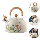 3L Teapot Water Kettle Floral Enameled Tea Jug Coffee Pot Gas Induction Cooker
