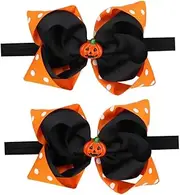 CIMAXIC 2pcs Halloween Hairbands Elastic Headdress for Boy Girl Festive Headbands with Unique Patterns Comfortable and Adjustable for Newborns