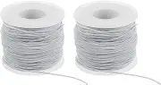 uxcell Elastic String for Bracelet 164 Ft/50 Meter Length 1 mm Dia, 2 Roll Sturdy Stretchy String Cord for Jewelry Making Necklace Beading Craft DIY, Gray