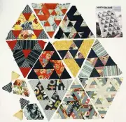 Jaybird Quilts Toes in the Sand Colorful 14" Fabric Triangles