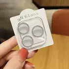For iPhone 16 15 14 13 Pro Max Glitter Diamond Clear Camera Lens Glass Protector