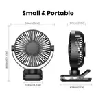 Portable Mini Desk Cooler Air Fan Rechargeable Quiet Clip On Cooling Stroller