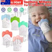 Baby Teething Mitten Glove Silicone Nursing Mitt Teether Candy Wrapper Sound EE