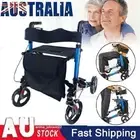 Walker Frame Lightweight Rollator Walker With Seat Wheels Brakes & Storage Bag