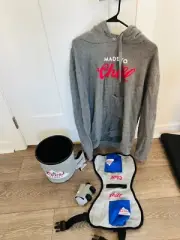 BRAND NEW! Coors Light Promo Items LARGE HOODIE WITH KOOZIE, DOG HARNESS/PLANTER