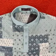 G/FORE Mens MEDIUM Boro Patch Tech Pique Golf Shirt Polo Green Floral NEW