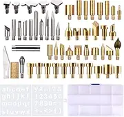 YaSao 57pcs Wood Burning Pen Tips Set Woodburning Tool Accessories with Stencils Transparent Box for Pyrography Pen Wood Embossing Carving DIY Crafts