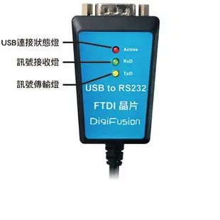 伽利略 USB to RS-232 線-FTDI 1m USB232FT