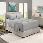 6 Piece Hotel Luxury Soft 100% Cotton bed sheets set 24''deep 800 TC King silver