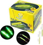 thkfish Fishing Glow Sticks Rod Tip Glow Sticks Fishing Rod Floats Glow Stick Fishing Rod Night Fishing Light Fishing Green Fluorescent Light 100pcs(50bags) #M #L #XL