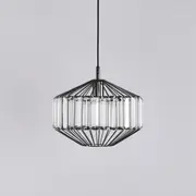 Butler Glass Prism Pendant Light - Black