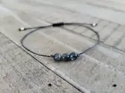 Kyanite string bracelet minimalist crystal gemstone healing jewelry