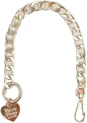 Purse Strap Long Metal Purse Chain Strap Heart Pendant Handle Gold Silver Replacement Chain Handbag Shoulder Bag Chain Accessories Straps(Gold)