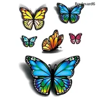 在飛比找蝦皮購物優惠-BOULEVARD  防水紋身貼3D彩色蝴蝶花臂紋身貼個性時