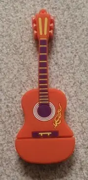 Cute Little Orange Red Guitar USB 2.0 Flash Drive Memory Stick Thumb 16Gb Rubber