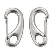 2PCS Boat Marine Stainless Steel Egg Shape Spring Snap Hook Clips 5271