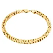 14k Yellow Gold 4mm Franco Box Square Wheat Foxtail Bracelet Chain Mens 8.5"