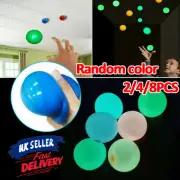 2/8PCS Sticky Ceiling Balls FunToyGlobbles Stress Relief Glow in The Dark Stress