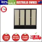 Shoe Storage Cabinet Shoes Rack Organiser Shelf 4 Doors Rattan Black