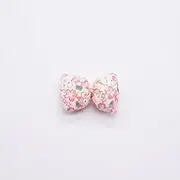 NingPower 20 Pcs Bow Tie Bows with Pink Flower Pattern, Chubby Bowknot for Crafts, Sewing, Wedding, Birthday, Party, Clothing Accessories